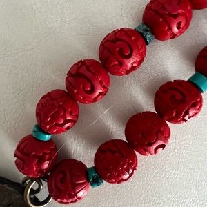 Stunning Asian inspired one of a kind necklace with antique piece.